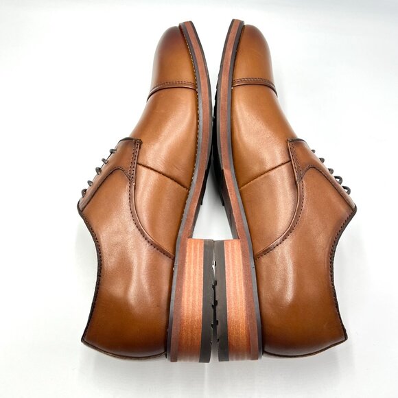 Florsheim Mens Size 8.5 Blaze Cap Oxfords Brown Leather Lace Up Dress Shoes New‎ main image 8